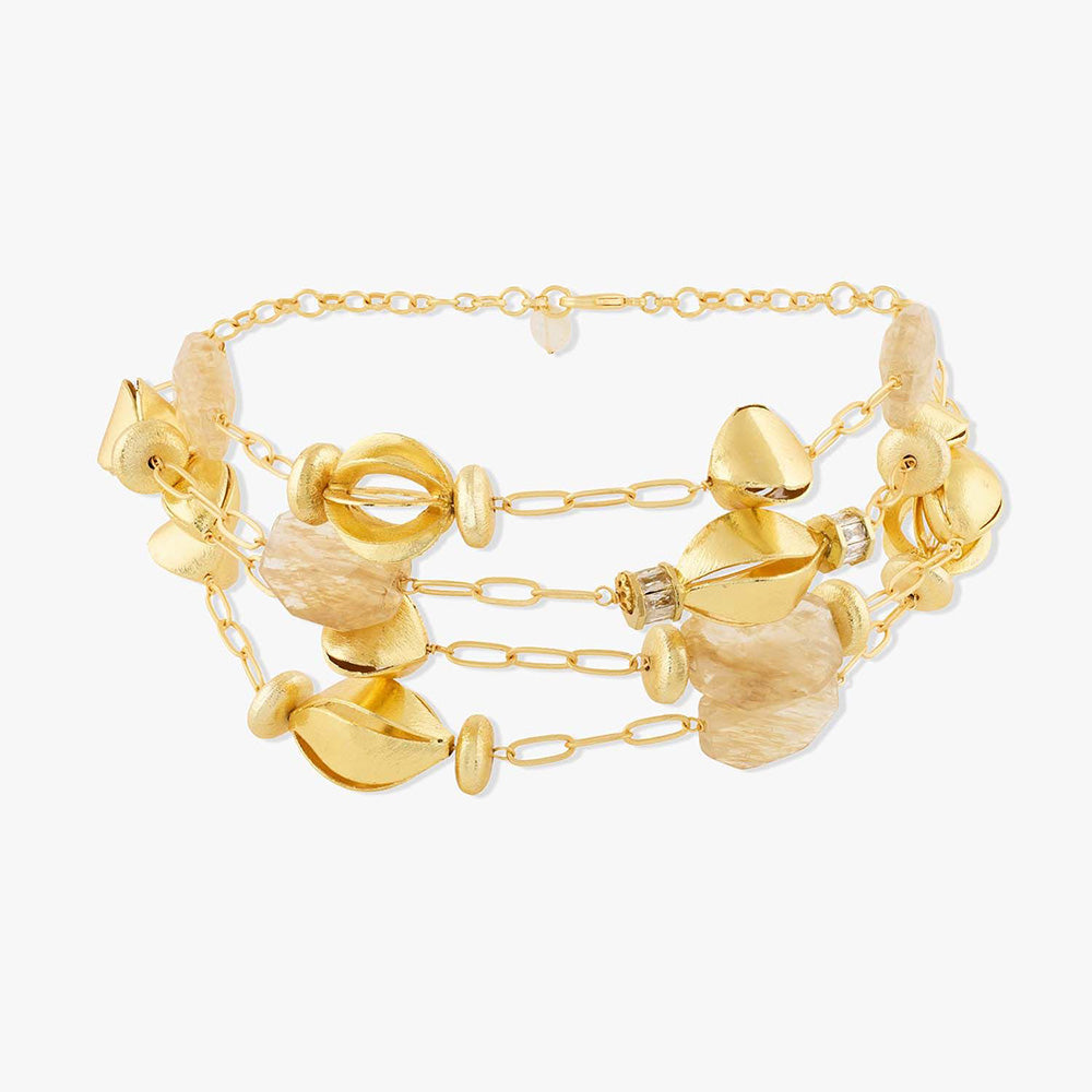 Joules By Radhika Maelis Gold Plated White Stone Choker Necklace