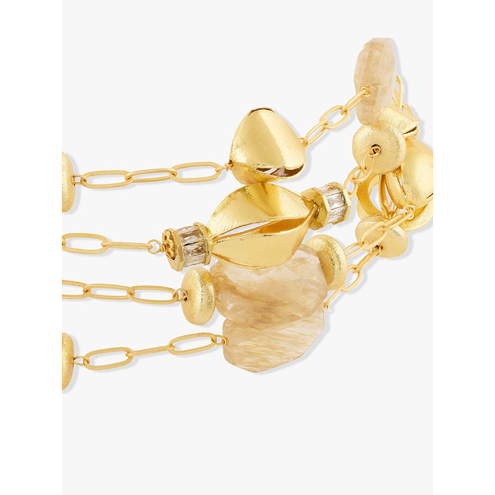 Joules By Radhika Maelis Gold Plated White Stone Choker Necklace