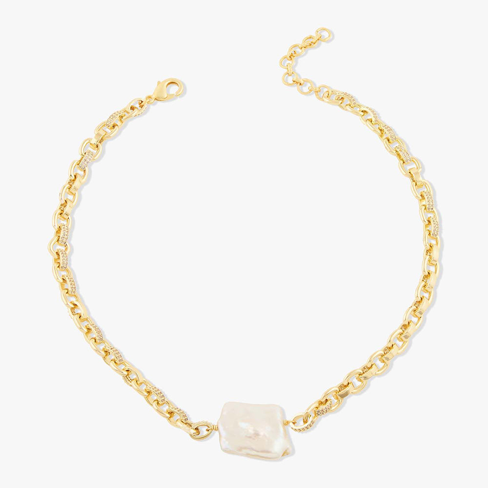 Joules By Radhika Aseneth Gold Plated White Stone Necklace
