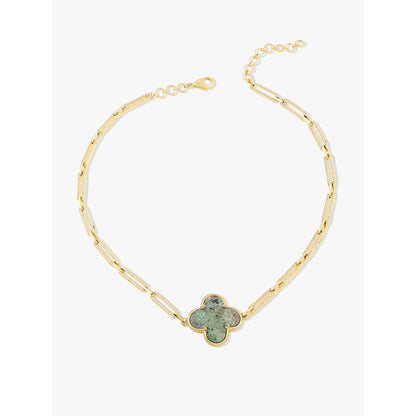 Joules By Radhika Norelia Gold Plated Green Stone Necklace