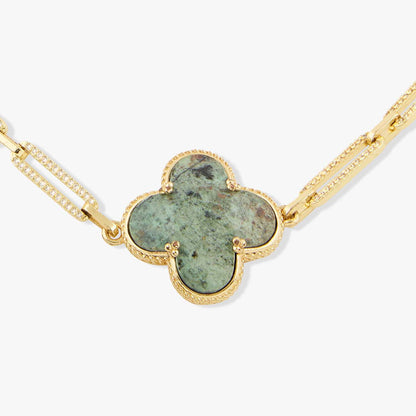 Joules By Radhika Norelia Gold Plated Green Stone Necklace