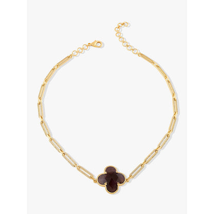Joules By Radhika Lysari Gold Plated Brown Stone Necklace