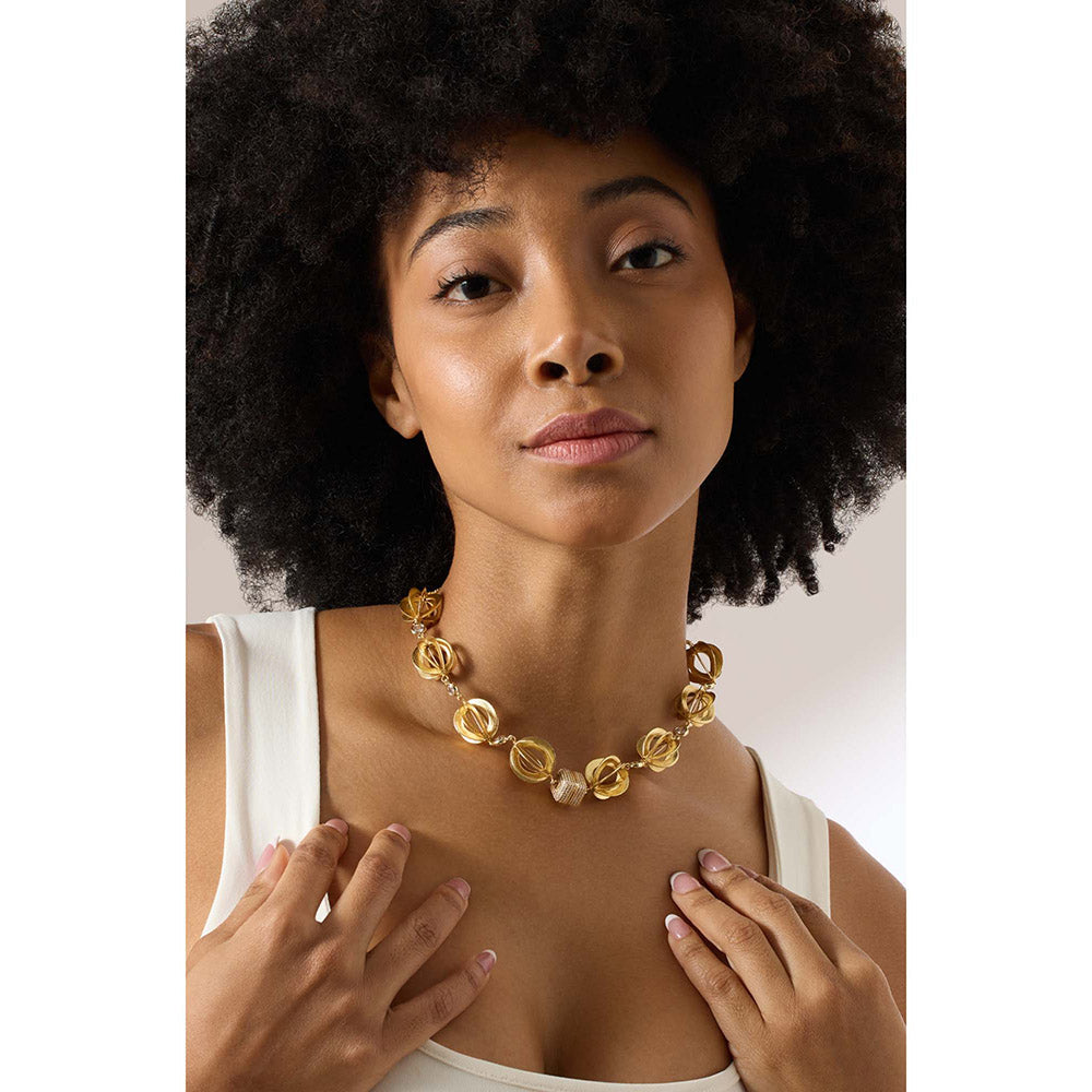 Joules By Radhika Meloura Gold Plated Stone Studded Necklace