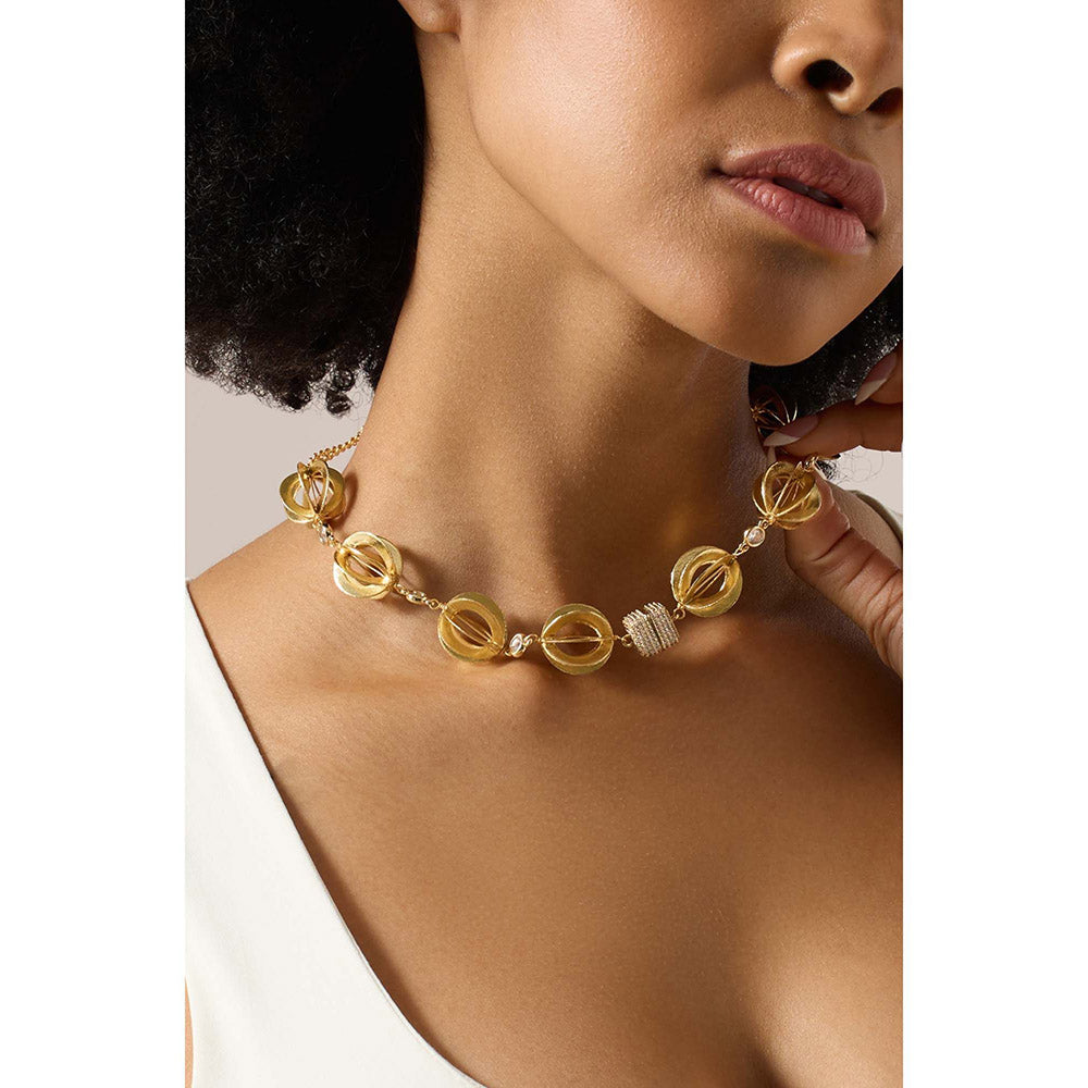 Joules By Radhika Meloura Gold Plated Stone Studded Necklace