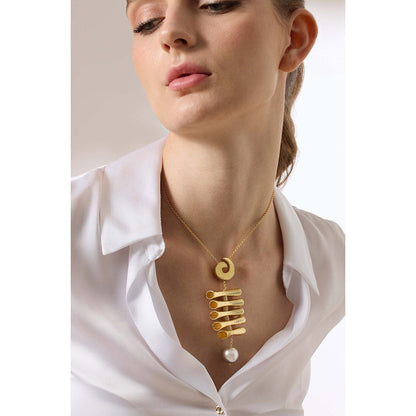 Joules By Radhika Thenira Gold Plated Pearl Stone Studded Necklace