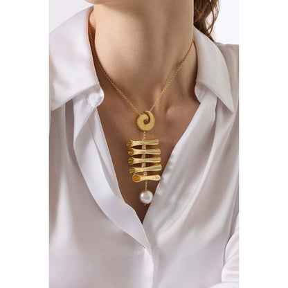 Joules By Radhika Thenira Gold Plated Pearl Stone Studded Necklace