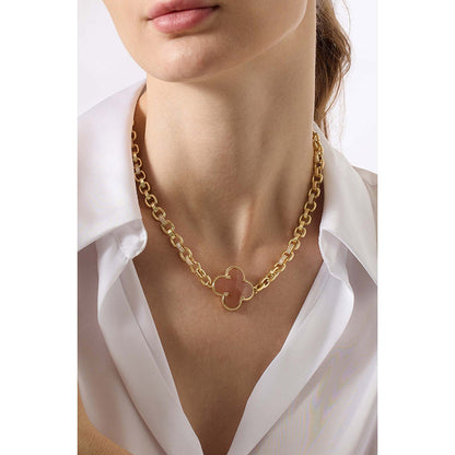 Joules By Radhika Lunhara Gold Plated Peach Stone Necklace