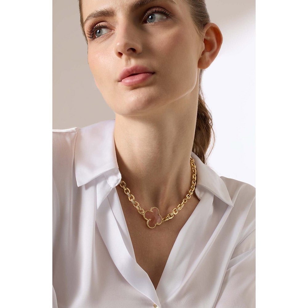Joules By Radhika Lunhara Gold Plated Peach Stone Necklace