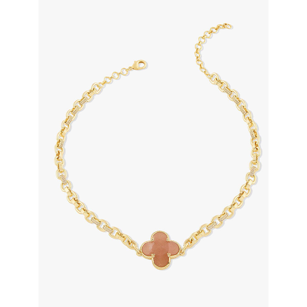 Joules By Radhika Lunhara Gold Plated Peach Stone Necklace