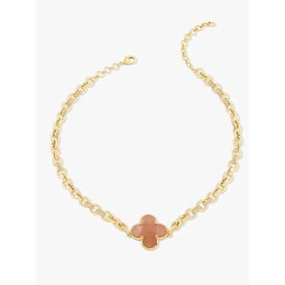 Joules By Radhika Lunhara Gold Plated Peach Stone Necklace