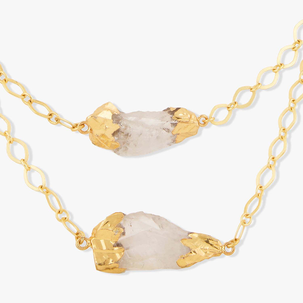 Joules By Radhika Avenza Gold Plated White Stone Necklace