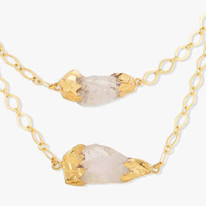 Joules By Radhika Avenza Gold Plated White Stone Necklace