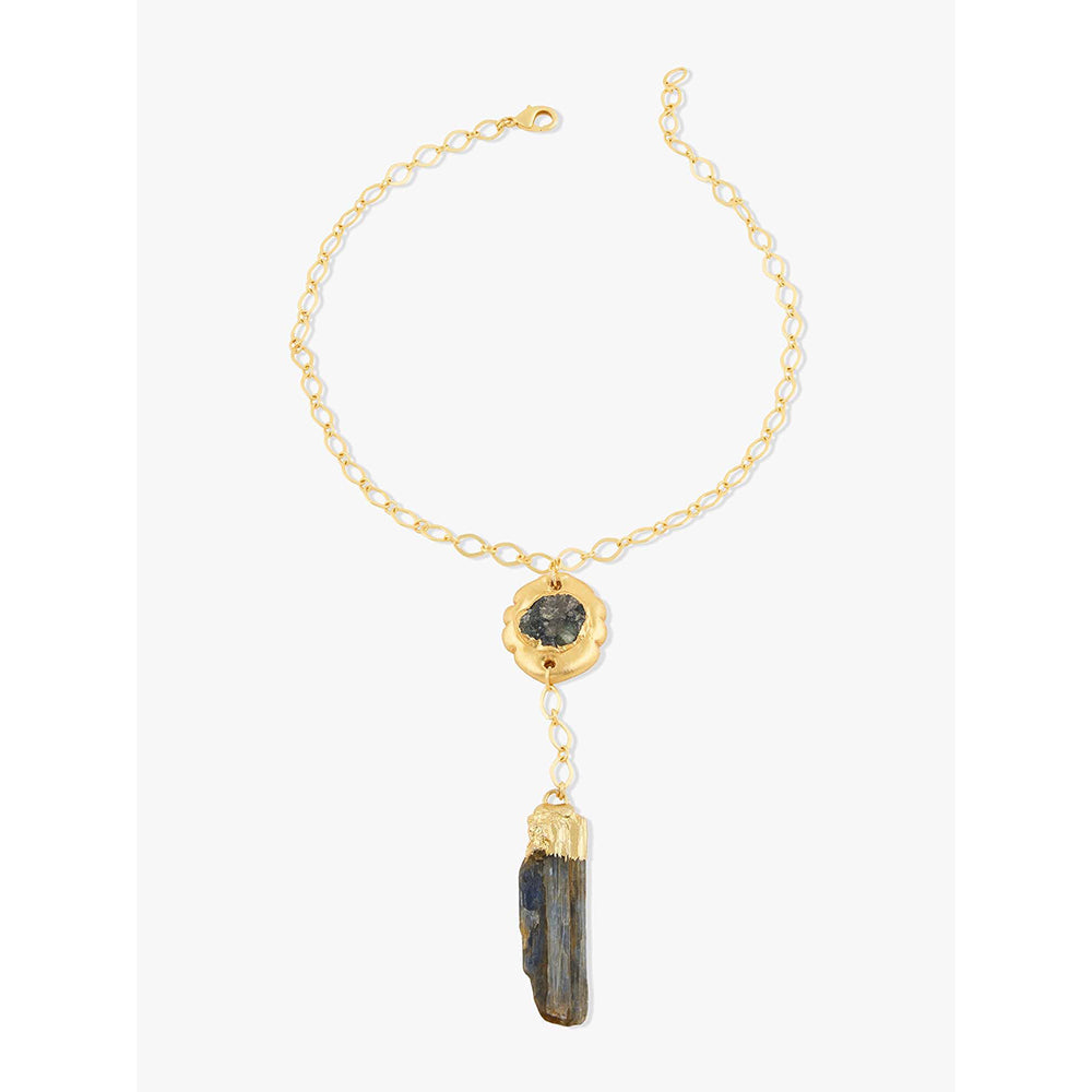 Joules By Radhika Vareth Gold Plated Black Stone Necklace