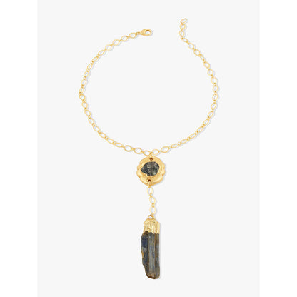 Joules By Radhika Vareth Gold Plated Black Stone Necklace
