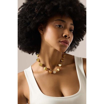 Joules By Radhika Doreya Gold Plated White Stone Necklace