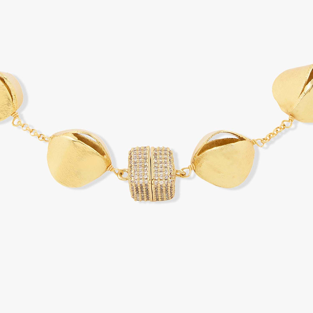 Joules By Radhika Doreya Gold Plated White Stone Necklace