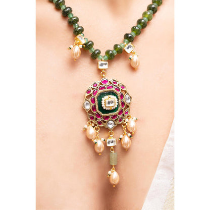 Joules By Radhika Kalira Multi-Color Kundan Pearl Necklace