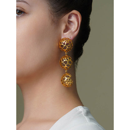 Joules By Radhika Golden Hive Dangler Earrings