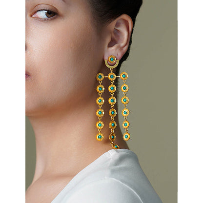 Joules By Radhika Green Zyrune Chandeliers Earrings