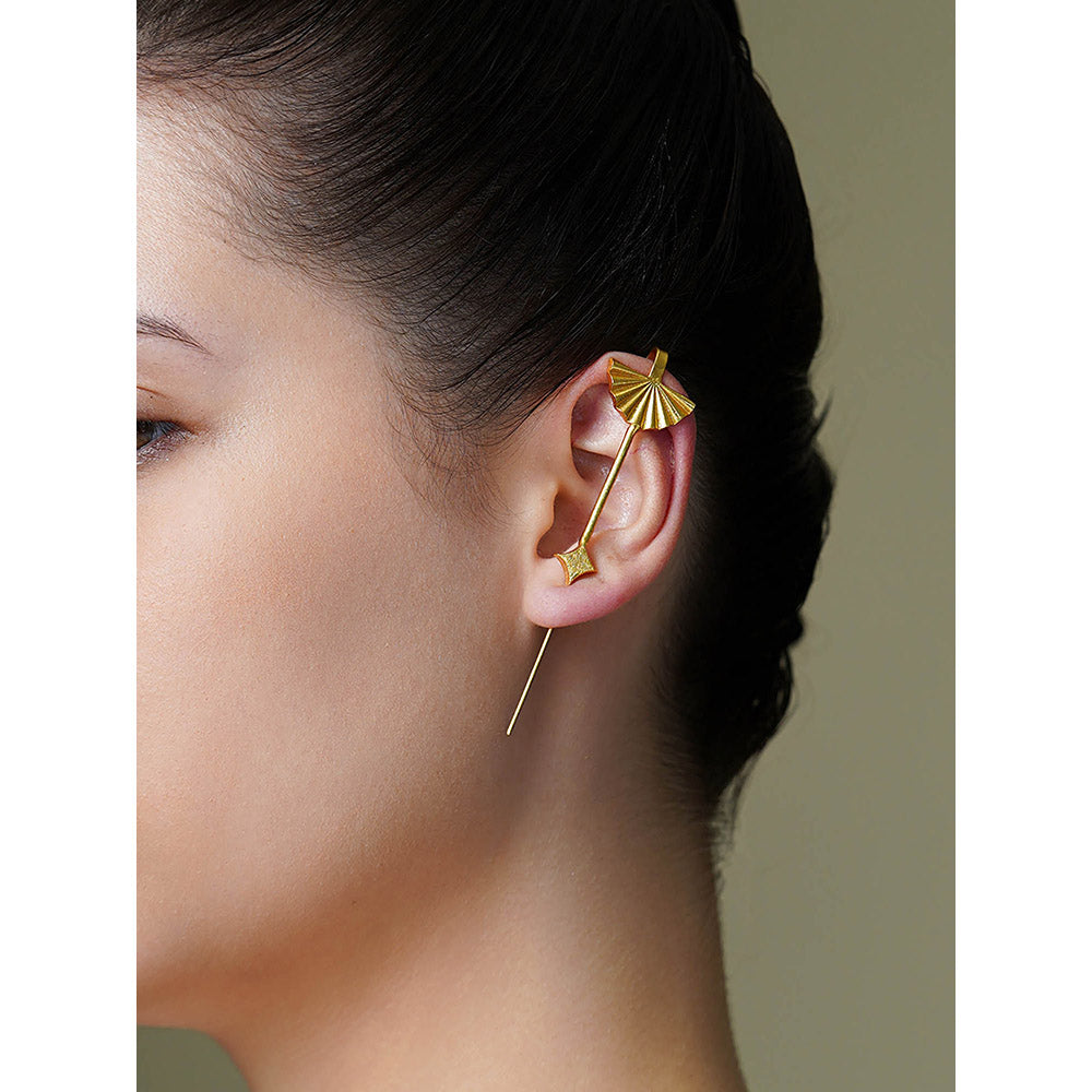 Joules By Radhika Gold Sol Flair Cuff Earrings