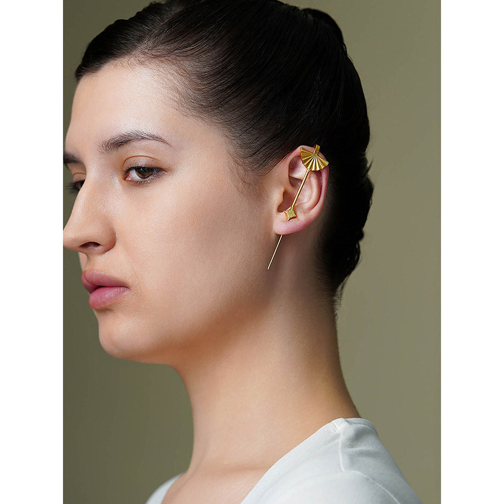 Joules By Radhika Gold Sol Flair Cuff Earrings