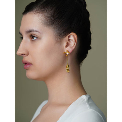 Joules By Radhika Gold Elora Leaf Drop Earrings
