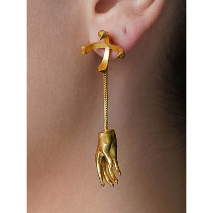 Joules By Radhika Gold Elora Leaf Drop Earrings