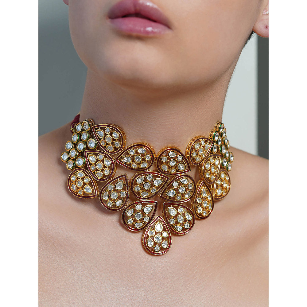 Joules By Radhika White Amber Bloom Teardrop Necklace