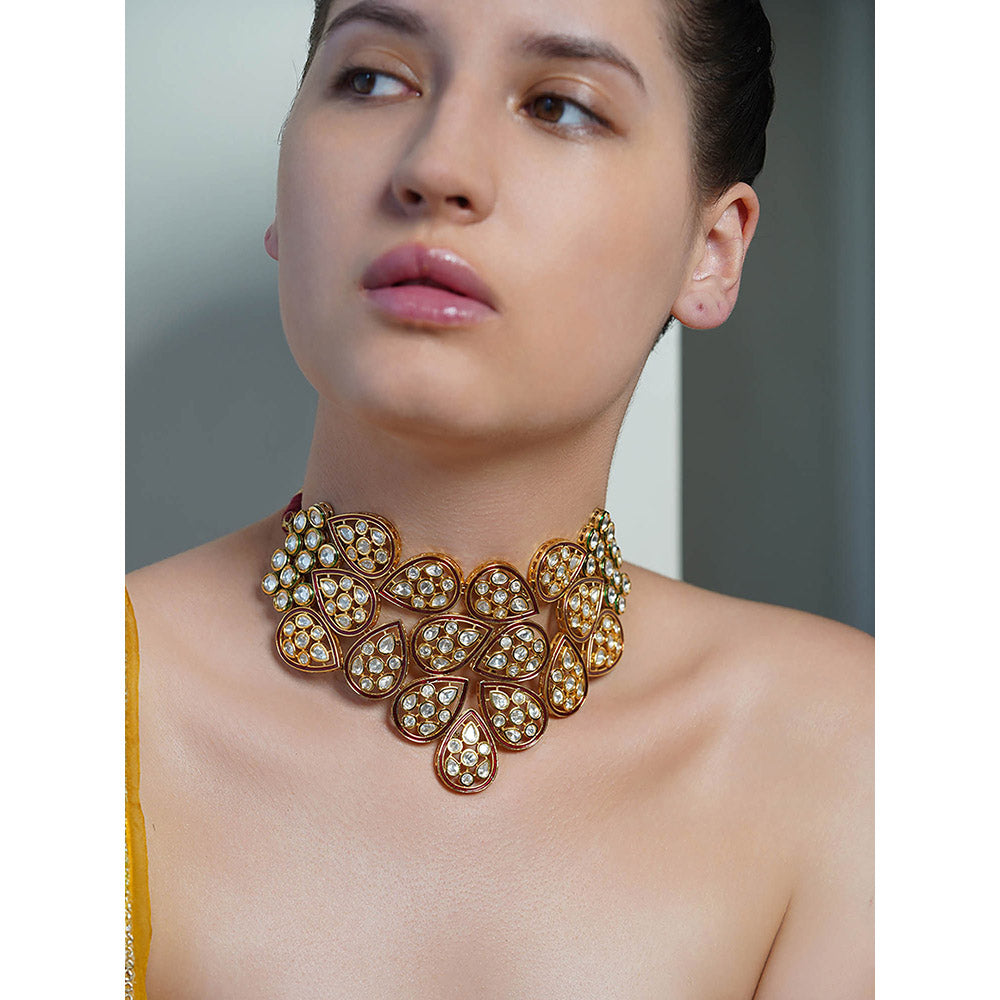 Joules By Radhika White Amber Bloom Teardrop Necklace