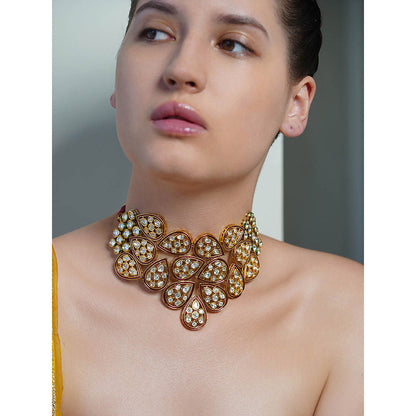 Joules By Radhika White Amber Bloom Teardrop Necklace