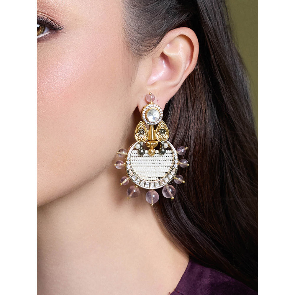 Joules By Radhika Multi-Color Amethyst Grace Stone Drop Earrings