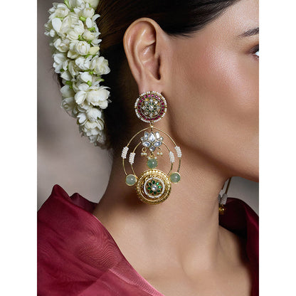 Joules By Radhika Multi-Color Exquisite Royal Jadau Earring