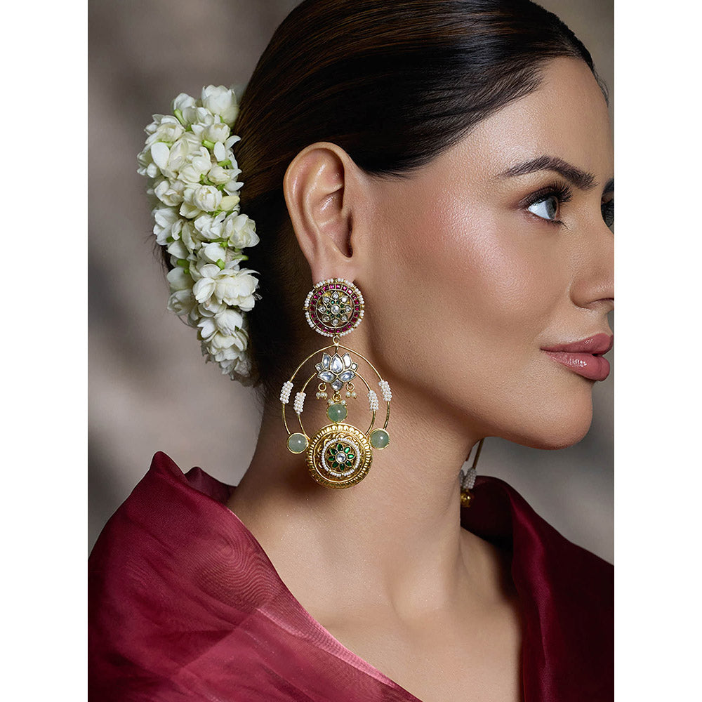 Joules By Radhika Multi-Color Exquisite Royal Jadau Earring