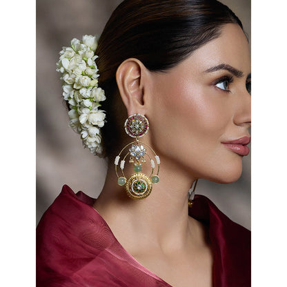 Joules By Radhika Multi-Color Exquisite Royal Jadau Earring