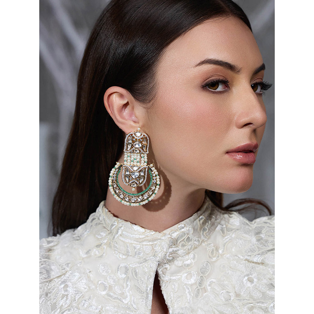 Joules By Radhika Multi-Color Zamrud Noor Chandbali Earrings