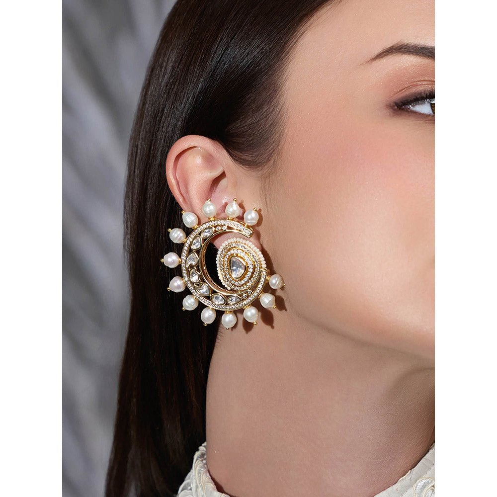 Joules By Radhika White Shaan Stone Stud Earrings