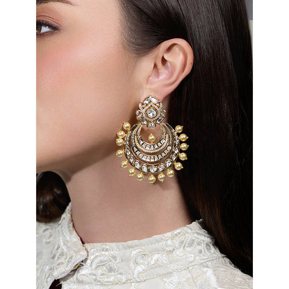 Joules By Radhika Gold Noor-E-Kundan Chandbali Earrings