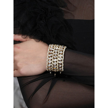 Joules By Radhika White Regal Allure Pearl Mesh Bracelet