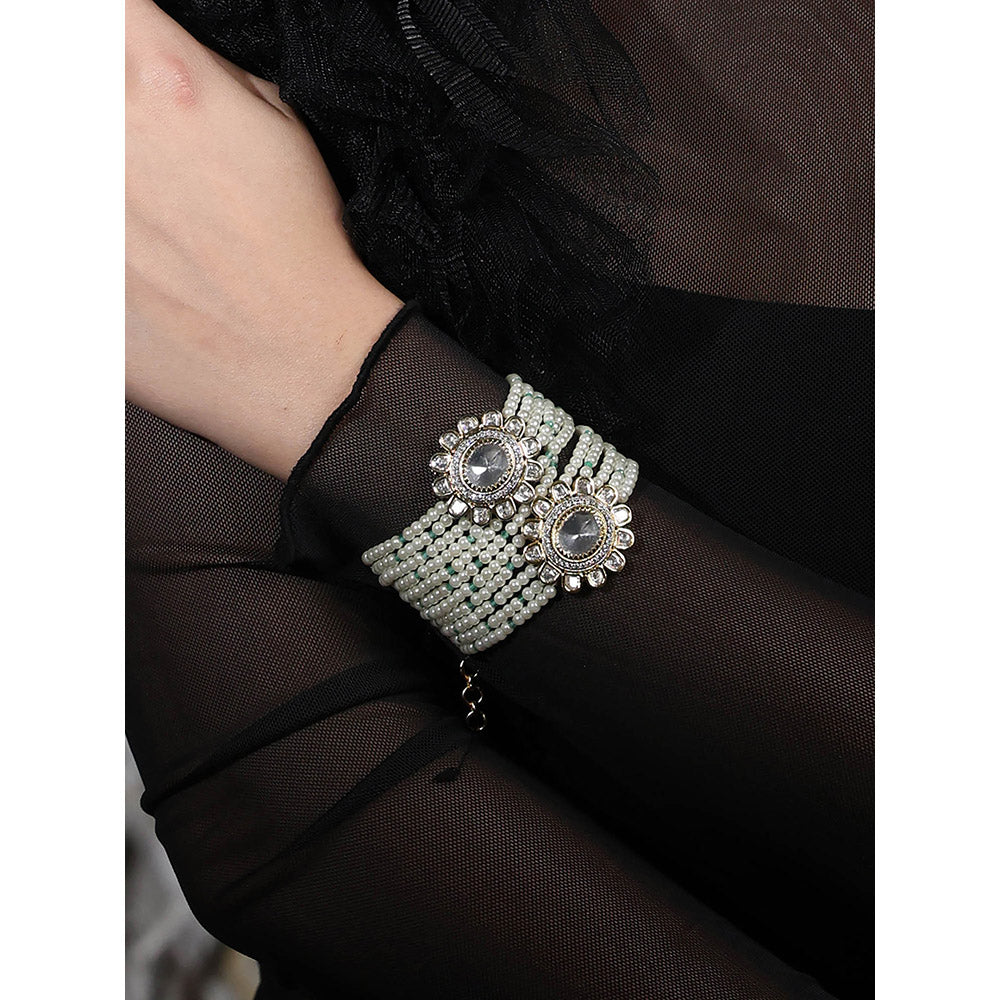 Joules By Radhika White Luxe Halo Beaded Bracelet