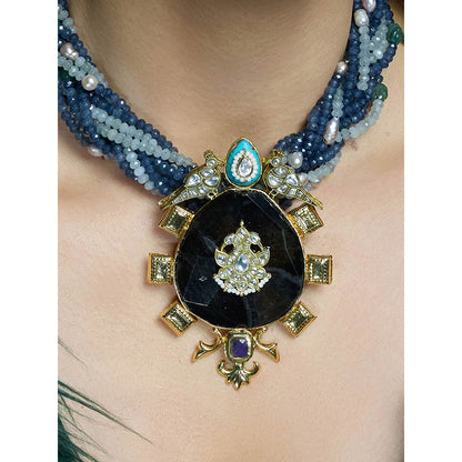 Joules By Radhika Blue Majestic Divine Pendant Necklace