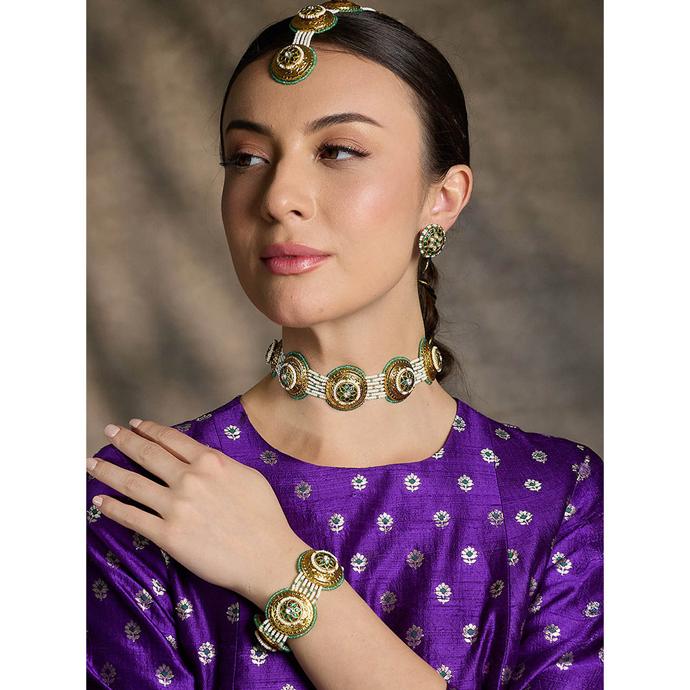 Joules By Radhika Multi-Color Emerald Bloom Choker