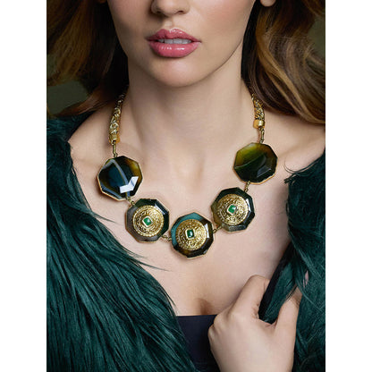Joules By Radhika Majestic Green Aura Necklace