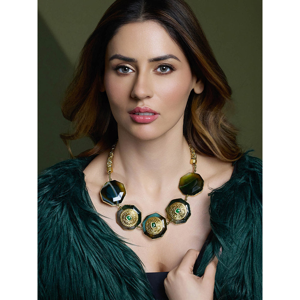 Joules By Radhika Majestic Green Aura Necklace