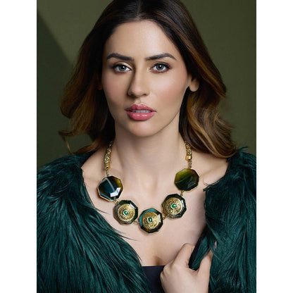 Joules By Radhika Majestic Green Aura Necklace