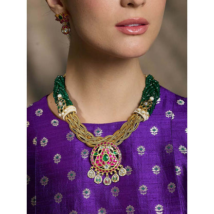 Joules By Radhika Multi-Color Radiant Regal Emerald Necklace