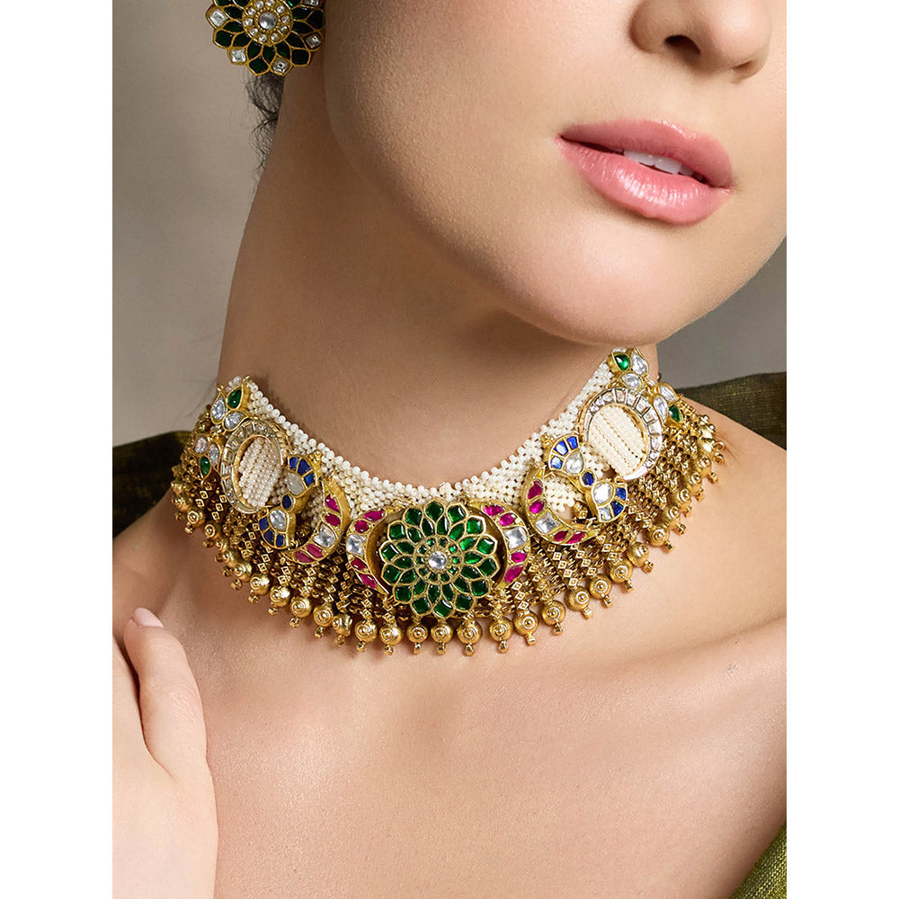 Joules By Radhika Multi-Color Majestic Gemwoven Splendor Necklace