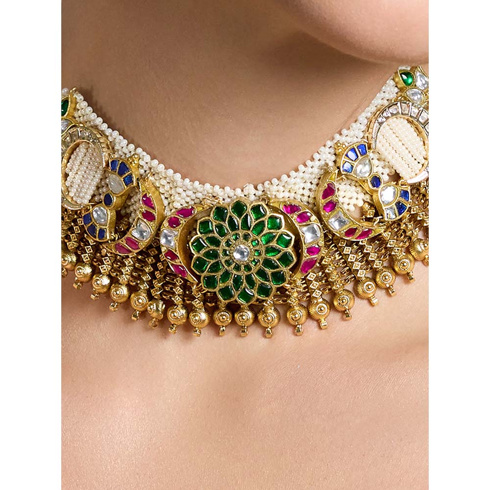 Joules By Radhika Multi-Color Majestic Gemwoven Splendor Necklace