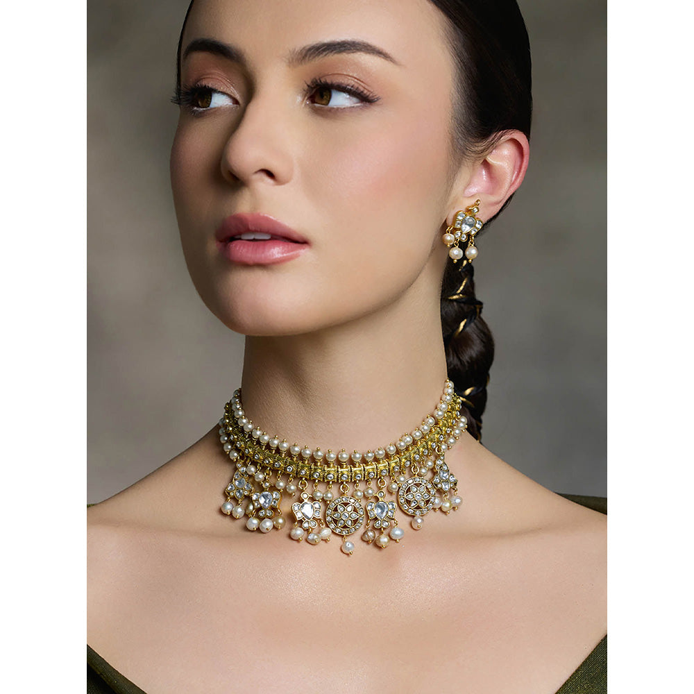 Joules By Radhika White Gold-Plated Pearl Necklace