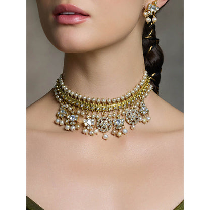Joules By Radhika White Gold-Plated Pearl Necklace