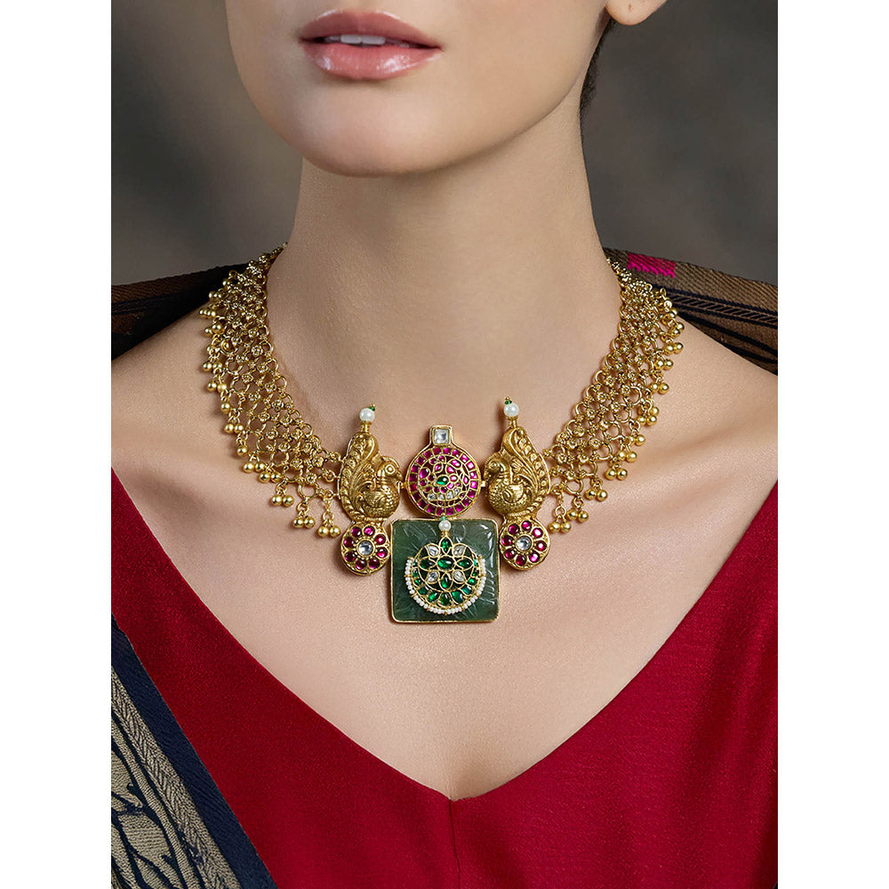Joules By Radhika Multi-Color Temple Coin Necklace